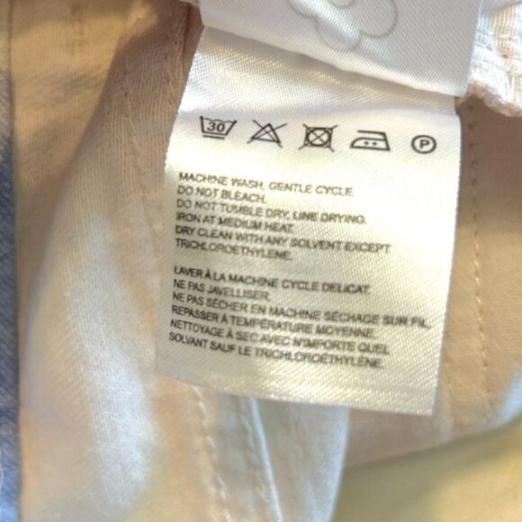 Anthropologie Farm Rio Colorful Buffalo Gingham Check Frayed Shorts, Size Medium - Picture 10 of 11